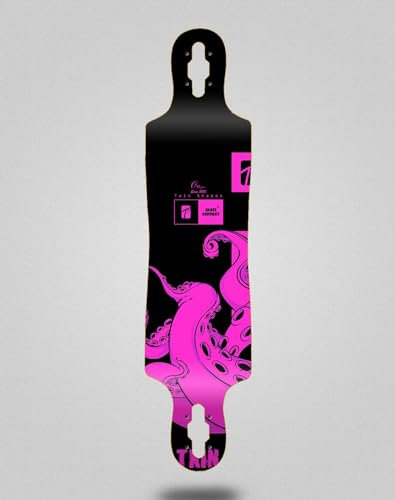 Txin Skate Skateboard Longboard Deck 40x9 Drop Octopus Pink