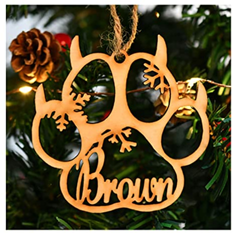 Personalisierte Hunde-Weihnachtsbaumkugel mit Namen, personalisierbarer Hunde-Weihnachtsdekoration, G, 1 Stück