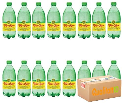 QUALITATT 10 Brand, Sparkling Water Twist of Lime 20.3 fl oz Each, 16 Count, Box, Designed for, Topocheco, with Napkins