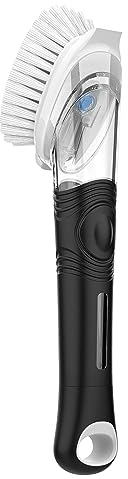 MR.SIGA Soap Dispensing Dish Brush, Kitchen Brush for Pot Pan Sink Cleaning, Black