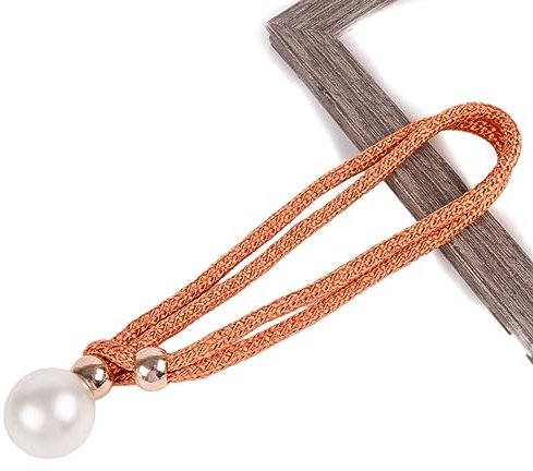 Gardinenbänder 2 Stück Gardinenumreifung Mit Gardinenumreifungsseil No Install No Perforated Curtain Buckle Curtain Trim, Orange