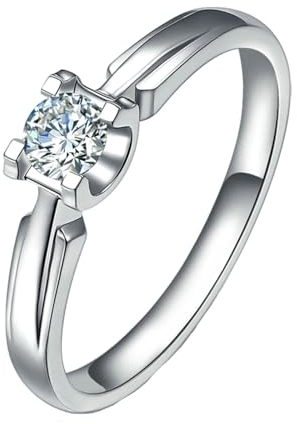 ANAZOZ Trauringe Platin 950, Solitär Ring Damen Verlobungsring mit Labor Diamant 0,2 Karat größe 62 (19.7)