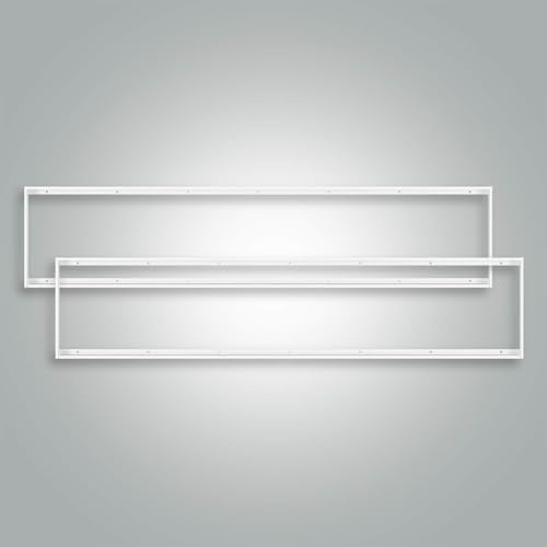 2x Aluminium Rahmen 150x30cm weiß für Aufbau-Montage eines LED Panels 149,5x29,5cm Rasterleuchte Einlegeleuchte Deckenleuchte L1500xB300xH43mm