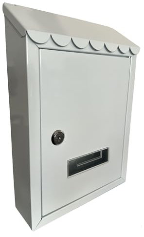 Cassetta Postale per Esterno individuale da parete con serratura 300x210x7 cm Colori Assortiti (Bianco)
