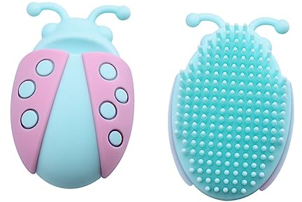 Abaodam Baby-badebürste Aus Silikon für Neugeborene Haarbürste Kamm Kopfhaut Weiche Bürste für Kleinkinder Kompakt und Leicht