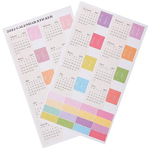 DIYEAH Tagesplaner-notizblock-registerkarten 10 Blatt Planer-aufkleber Jahreskalender-index-aufkleber Starker Klebstoff Für Das Tagebuch