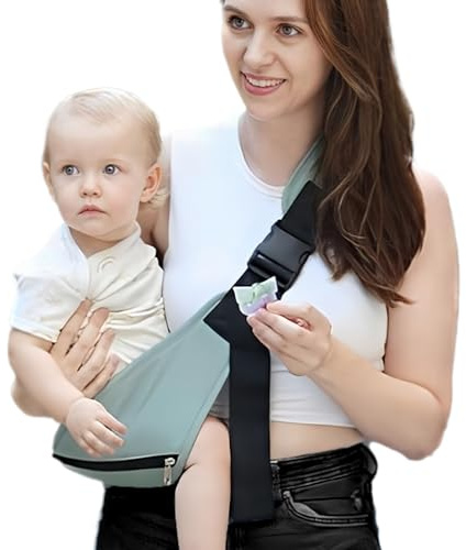 NJCXOLA Kindertrage Seitlich Babytragetuch, Kindertrage seitlich, Babytrage seitlich, Seitliche trage kleinkind, mit Rutschfestem Hüftsitz Tragetuch Kleinkind - türkis
