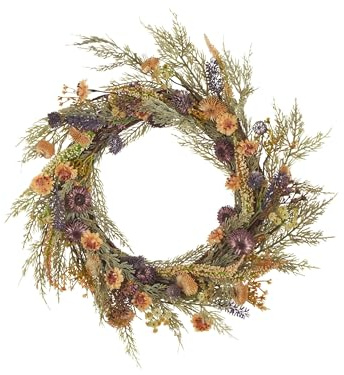 Dekokranz Türkranz grün mit Kunstblumen rund ø 45 cm Frühlings-Kranz Camrun
