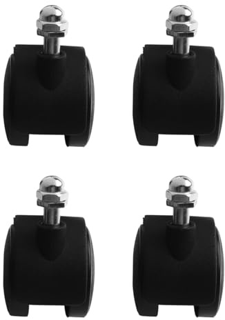 LVYXON Paquete de 4 ruedas de repuesto para calentador eléctrico de 40 x 30 mm, piezas de repuesto de plástico negro para radiadores Midea Pioneer (sin freno)