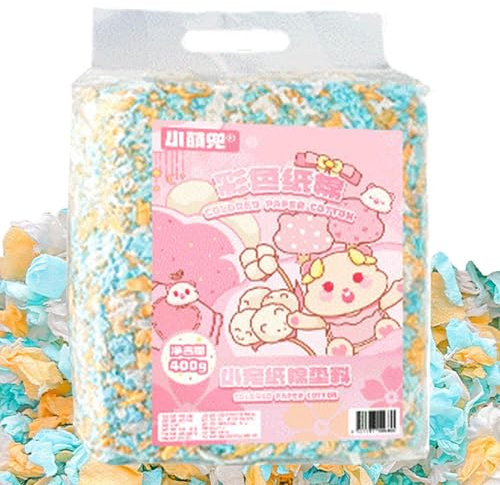 GkgWuxf Paper Bedding Small Animal - Natural Hedgehog Bedding Fluff - Small Animal Bedding, Hamster Cage Bedding, Chinchilla Bedding, Clean and Cozy Bedding for Syrian Dwarf Hamsters
