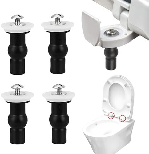 Toilettensitz Behoben Schraube, 4 Stück WC Sitz Scharniere Ersatzteile, WC Sitz Ersatzteile, Universal Schrauben Zubehör Für Toilettensit, Geeignet für Die Meisten Top-Fix Toilettendeckel