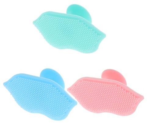 TOKIDNY 3pcs Silicone Face Massage Brush Exfoliating Scrubber for Sensitive Skin Men Women Facial Cleansers Lip Scrubber Hair Wash Brush