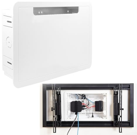 In-Wall Enclosure, 9In Recessed TV for MEDIA Box, TV Outlet for MEDIA Box, Recessed Network Enclosure Management Kit, Built-In Storage Boxes, Electrical Boxes, for Cable Management