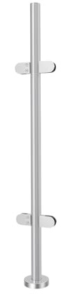90cm Stainless Steel Balustrade Posts, Railing Post with Glass Clamps and Rubbers for 10-12mm Glass, Railing Fence Pole Handrail Garden Fencing for Pool Fence Garden Balcony (Corner Post)