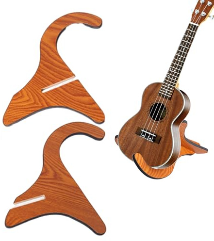 Whnbuij Violinenständer, Ukulelenständer, Akustikgitarrenständer – rutschfester Ständer aus Holz, tragbar, abnehmbar, für 53,4 bis 66 cm (21 bis 26 Zoll)
