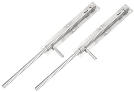 POPETPOP 2pcs Stainless Steel Door Bolt Latch, Heavy Duty Door Lock for Bedroom and Bathroom, Horizontal Mount, Sturdy Security Bolt