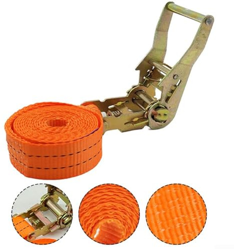 Cinghia a cricchetto per bagagli, in poliestere resistente, con fibbia in metallo sicura per un facile utilizzo (10 metri)