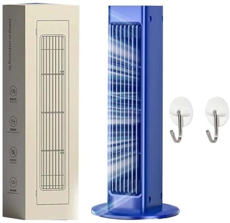 Breezamax, Breeze Max Air Cooler, Qinux Brizaac - Climatiseur Mobile, Mini Climatiseur Portable, Rafraichisseur D'air Silencieux USB avec 3 Vitesses, Climatiseur mural sans perçage (Bleu)