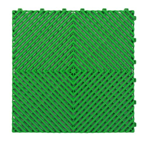 BDXMKS Baldosas de Garaje Ventiladas Losetas de plástico for Suelo de Garaje con ventilación y Enclavamiento Modular, Alfombrilla de PVC PP for Suelo de Garaje(Green)
