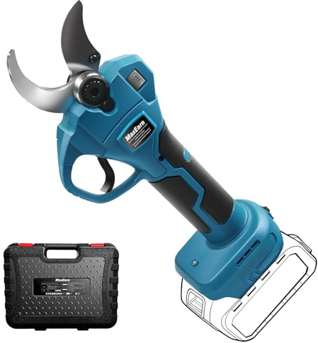 MaxEarn Batteridriven grensax för Makita BL-18 V, 40 mm elektrisk trädgårdssax, max öppning 65 mm batterisax med borstlös motor, LCD-skärm, trädsax för trimning av träd (inget batteri)