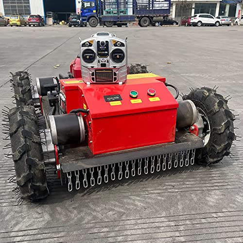 Hybrid Gas-Electric Robotic Lawn Mower with Remote Control, 7.5/HP Power, Climbs 30° Incline for Farm, Home Garden, Orchard Lawn Care