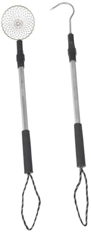 Mikikit Pelle de Plage Télescopique avec Tamis à Sable Détachable Pelle à Coquillages Aluminium pour Ramassage Facile sur Sable et Chasse Aux Trésors Bord de Mer