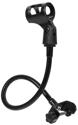 TIDTALEO Adjustable Goose Neck Microphone Stand Mic Bracket Holder for Desktop Use Compatible with Microphones for Karaoke Streaming and Stage Performance
