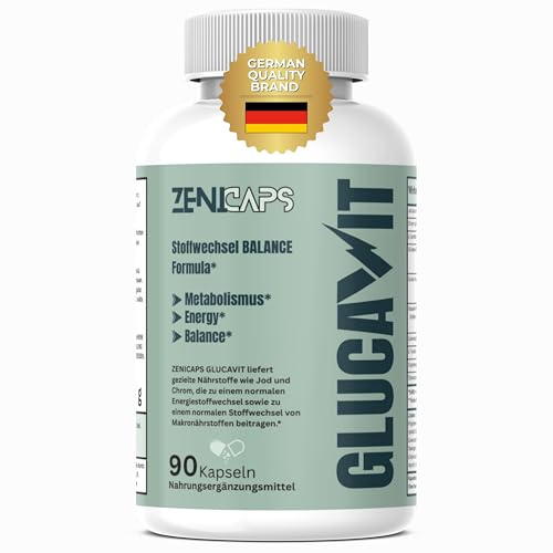 GLUCAVIT Kapseln Original von ZENICAPS Stoffwechsel Balance Support Komplex Formula* | Einfache Anwendung | 90 Glucavit Kapseln