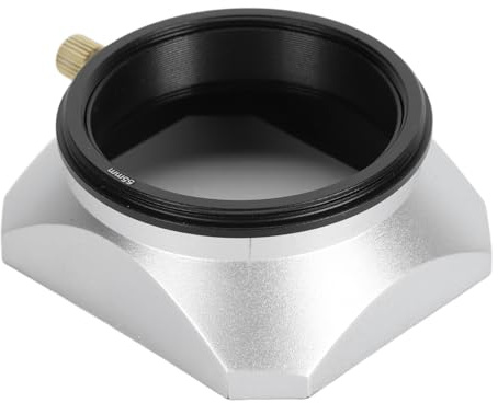 KIMISS Paraluce Quadrato in Metallo da 55 Mm in Lega di Alluminio, Paralume per Fotocamera retrò, Blocco della Luce Indesiderata, Riduzione per DSLR Digitale Argento