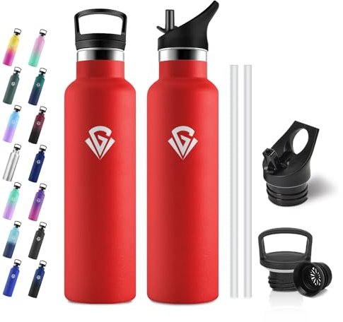 JAPORIA Botella Agua 750ml, Botella Termica con Doble Pared, sin BPA, Garrafa Agua Acero Inoxidable para Adultos, Escuela, Oficina, Viajes, Running, Fitness