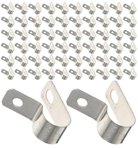 FONDOTIN 200 Morsetti Fermacavi Tipo R in Acciaio Inossidabile Viti, Clip per Cavi Elettrici per Organizzazione e Fissaggio Resistente, Adatti per Uso Domestico, Ufficio e