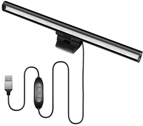 Lampada per monitor portatile – Luce per schermo dimmerabile, Lampada LED alimentata tramite USB, Luce per monitor antiriflesso | Per Desktop Ufficio Casa Studio Workstation Gioco Lettura Computer Are