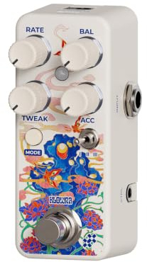 Klowra Pedal de cambio de tono de buceo, pedal de efectos de guitarra polifónico con baja latencia de 8 ms, preajuste de doble canal, barra virtual de movimiento del motor deslizante, modos de sonido