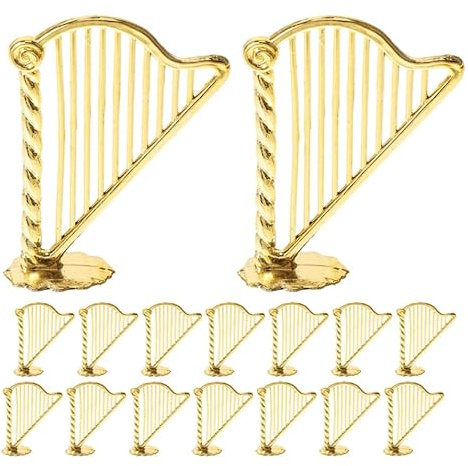 TEMPNAP Mini Arpa Ornamento Versatile e Riutilizzabile in Plastica Oro 30 per per Camere da e Soggiorni