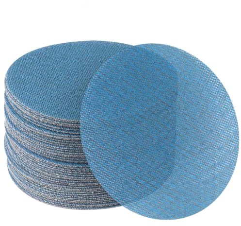 Disque Abrasif 125mm Grain 80/120/240/320/400 Papier à Poncer en Filet Céramique, Fixation Autoagrippante Disque à Poncer Papier de Verre pour Ponceuse Orbitale, Ponçage Sans Poussière Bois Métal Mur