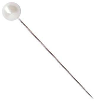 Perlkopf - Deco - Nadeln Ø 10mm x 60mm mit Euro-Lochung, Inhalt: 50stk. Farbe: Champagner / Champagne