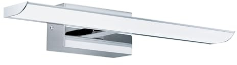 EGLO LED Wandlampe Tabiano, Spiegelleuchte, Wandleuchte aus Metall in Chrom und Kunststoff in Weiß, Badezimmer Lampe, Badleuchte neutralweiß, L 40,5 cm