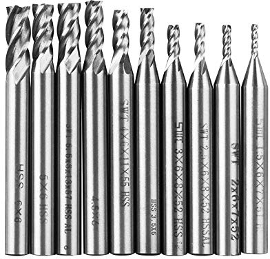 Linkstyle 10 Piezas 1,5-6mm Metal Brocas, Profesional 4 Flauta Juego Brocas para Madera Acero Porcelana Cerámica Hormigón Ladrillo