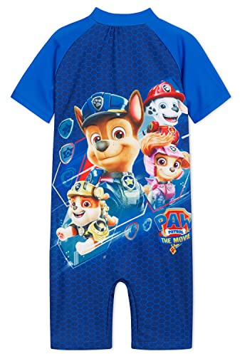 Paw Patrol Maillot de Bain Garçon Pat Patrouille Combinaison Piscine Une Pièce Maillot Anti UV Enfant Combinaison Natation Enfant Protection UV 50+ 18 Mois - 6 Ans (3-4 Ans, Navy)