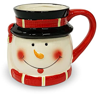 Nuvole di Stoffa Weihnachtstasse aus Porzellan, Schneemann, 450 ml, 5702