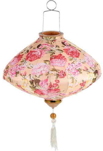 ABOOFAN Decoración Colgante De Farolillo Rojo Al Aire De Seda Vietnamitas Linterna del Festival De Japonesa Linterna Colgante Oriental Encanto Alambre De Hierro China Encantadora