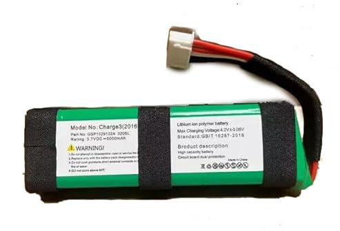 Ukkipower 6000mAh GSP1029102A Replacement Battery For Charge 3 2016 Bluetooth Speaker