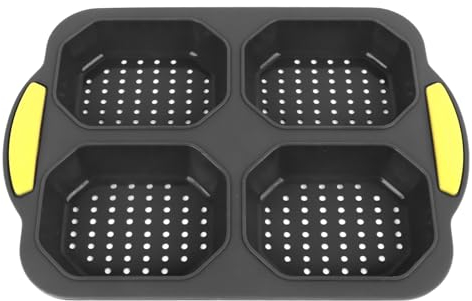 Mini Bandeja Para Hornear Baguette, 4 Orificios, Bandeja Para Baguette De Silicona Antiadherente, Bandeja Para Pan Perforada Para Bricolaje Con Asas, Bandeja Para Crujiente De Pan, Moldes Para Perros