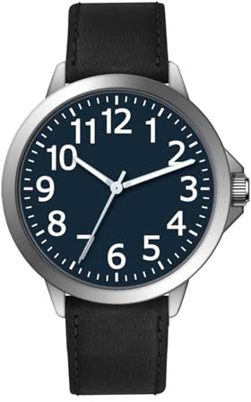 NUOVO Herrenuhr Großes Zifferblatt Uhr mit 12 Arabischen Ziffern Leicht zu lesen Analoge Quarzuhr für Männer wasserdichte Herrenuhren Lederarmband Klassische Casual Business Uhr