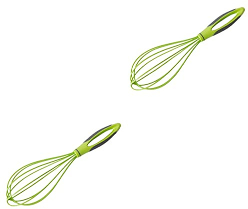 Veemoon 2pcs Silicone Egg Whisk Hand Egg Mixer Non-Stick Balloon Whisk Milk Frother Kitchen Utensils