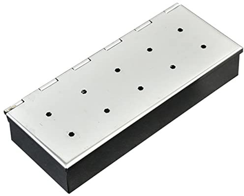 CAXUSD Bbq Smoker Box for Grilling Stainless Steel Smoking Box Holes for Outdoor Bbq Smoking Large Capacity Wood Chip Accessory