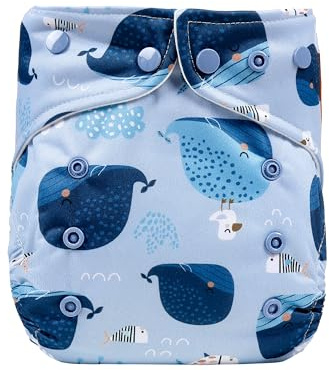Lumina Pocketwindel BioBaumwolle GOTS inkl. Einlage 5-17kg - Whale