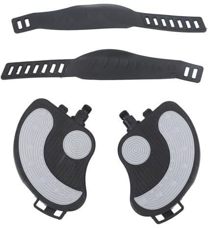 2 st träningscykelpedaler med remmar, PP PVC, rostfritt stål, universella, justerbara träningscykelpedaler, klämmor för hem, gym, cykling