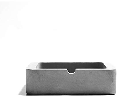 anaan Cenicero Hormigon Concreto para Cigarrillos o Puros Mesa Decoración Interior y Exterior Moderno Geométrico Diseño (Cuadrado 9x9x3cm)