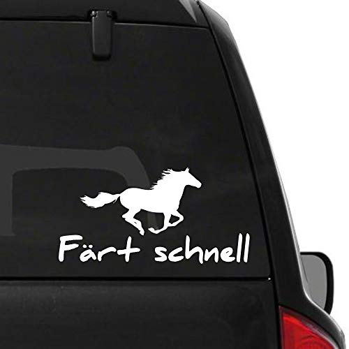Pegatina Promotion Aufkleber Autoaufkleber Sticker Färt schnell ca 25cm rennendes Pferd reiten lustiger Spruch